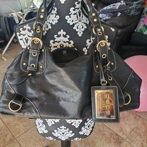 Bebe satchel 17" across 91/2 long